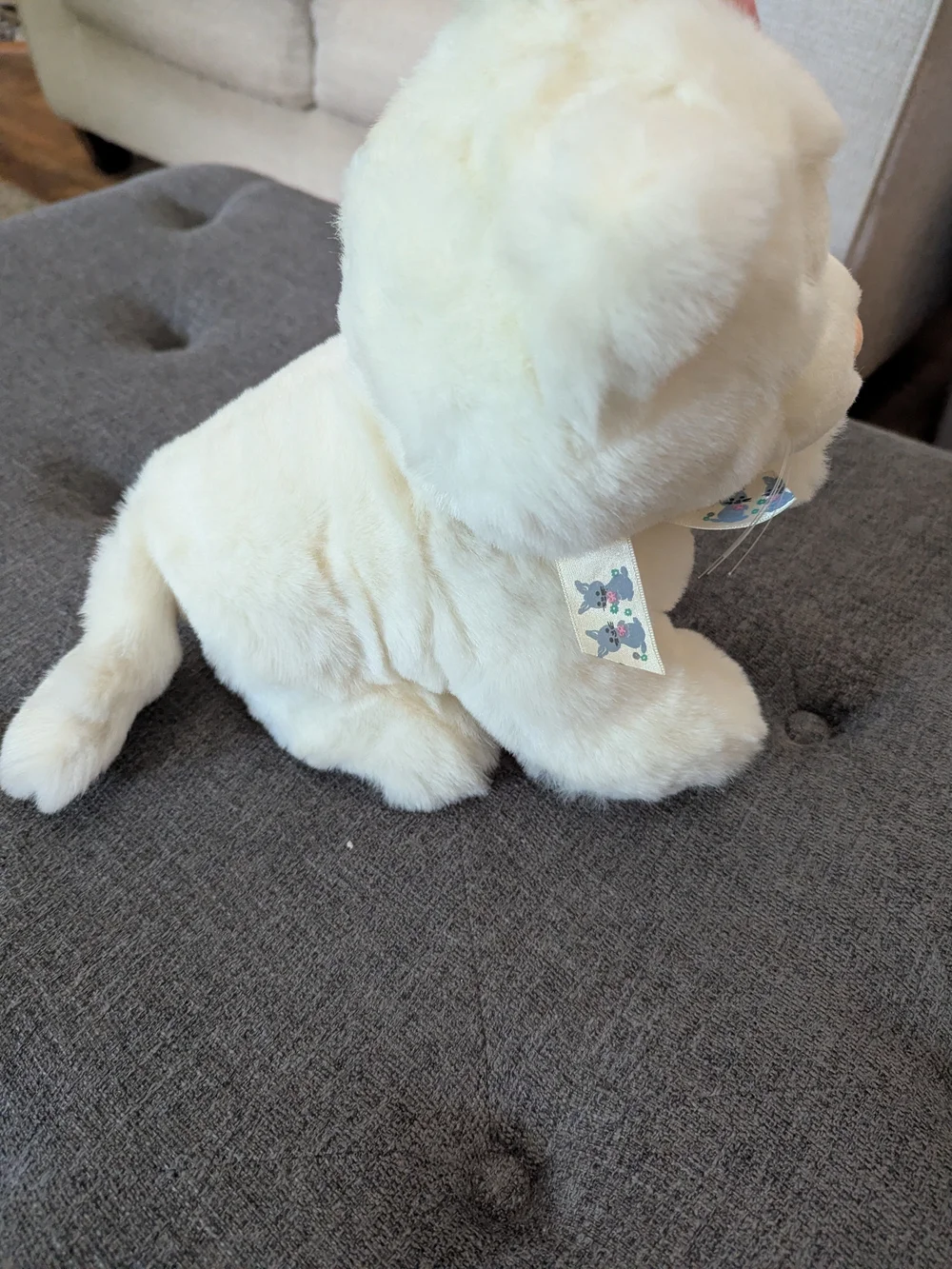 Vintage 1992 Cream Plush Cat Toy